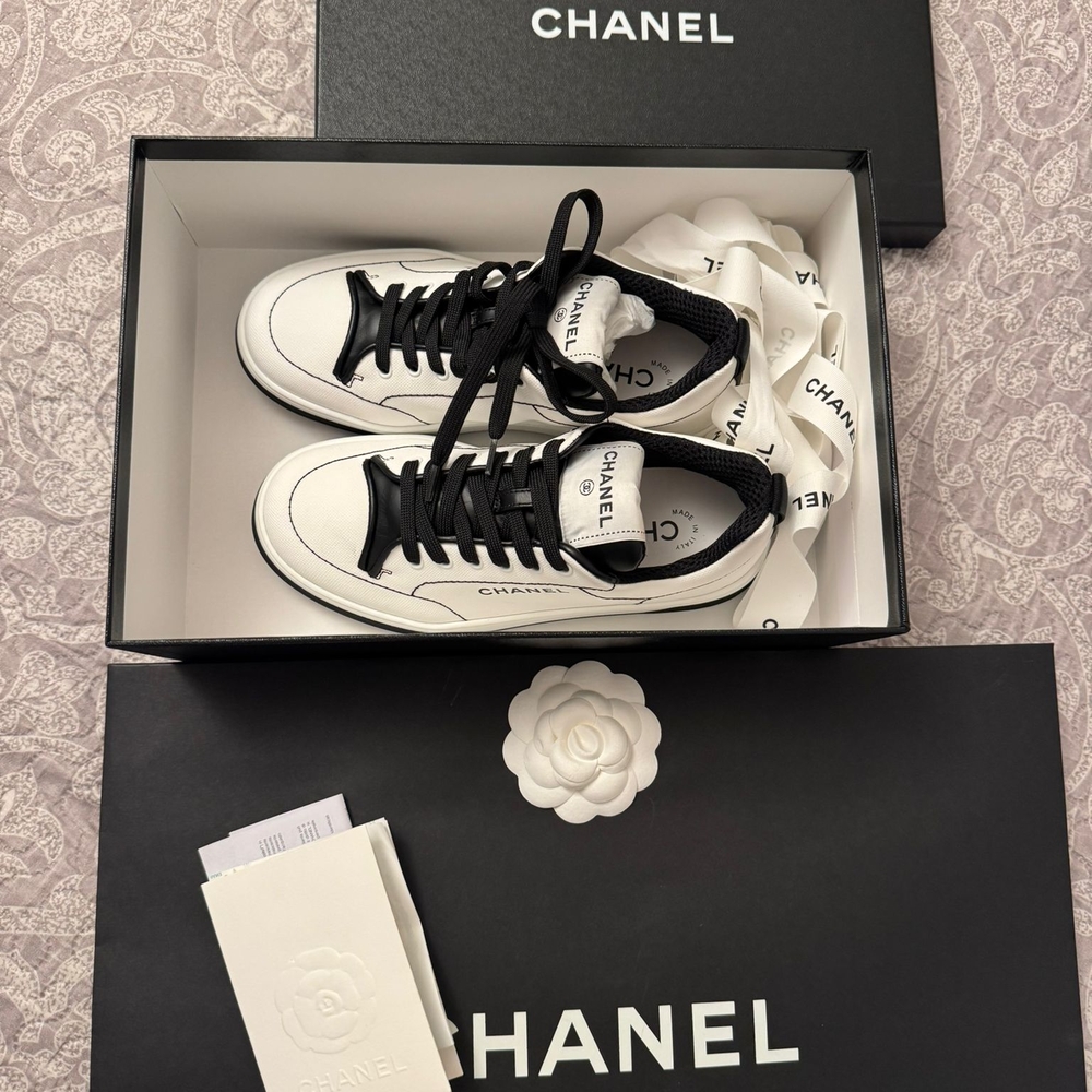 Chanel Black and White Sneakers
